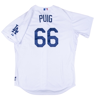 2014 Yasiel Puig Team Issued Los Angeles Dodgers Home Jersey 